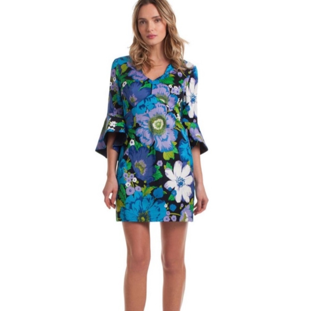 Trina Turk Winnie Floral Bell Sleeve Dress